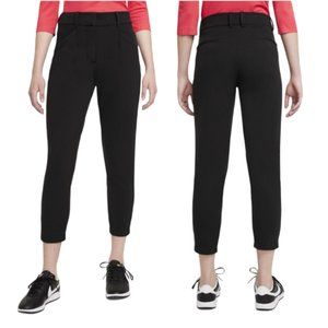 Nike Therma Fit Golf Pants Womens Large Black Cropped Slim Fit Stretch Tapered